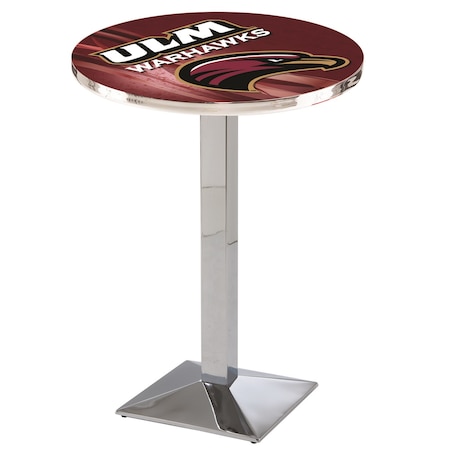 Holland Bar Stool Co 36" Chrome Louisiana-Monroe Pub Table, 28" dia. Top L217C3628LA-Mon-D2